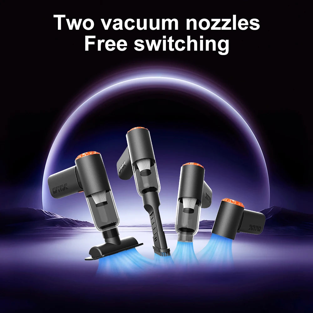 Mini Car Vacuum Cleaner 20000Pa, 130,000RPM Brushless Motor, 4000mAh Battery, Dual Nozzles for Car/Home/Keyboard & Vacuum Storag